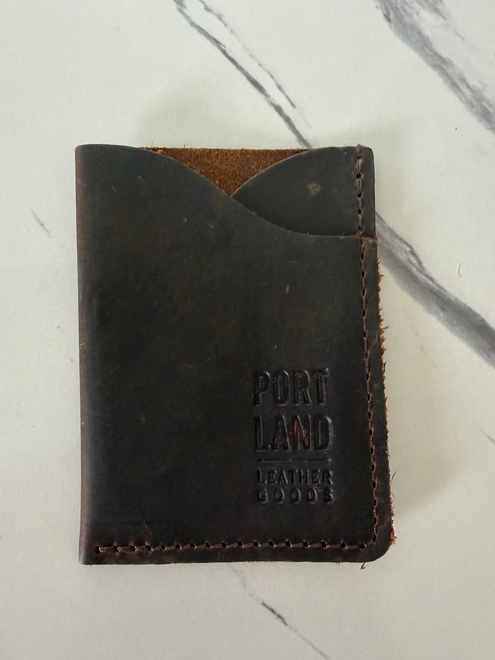 Portland Leather Goods Brown Leather Minimalist Card Wallet